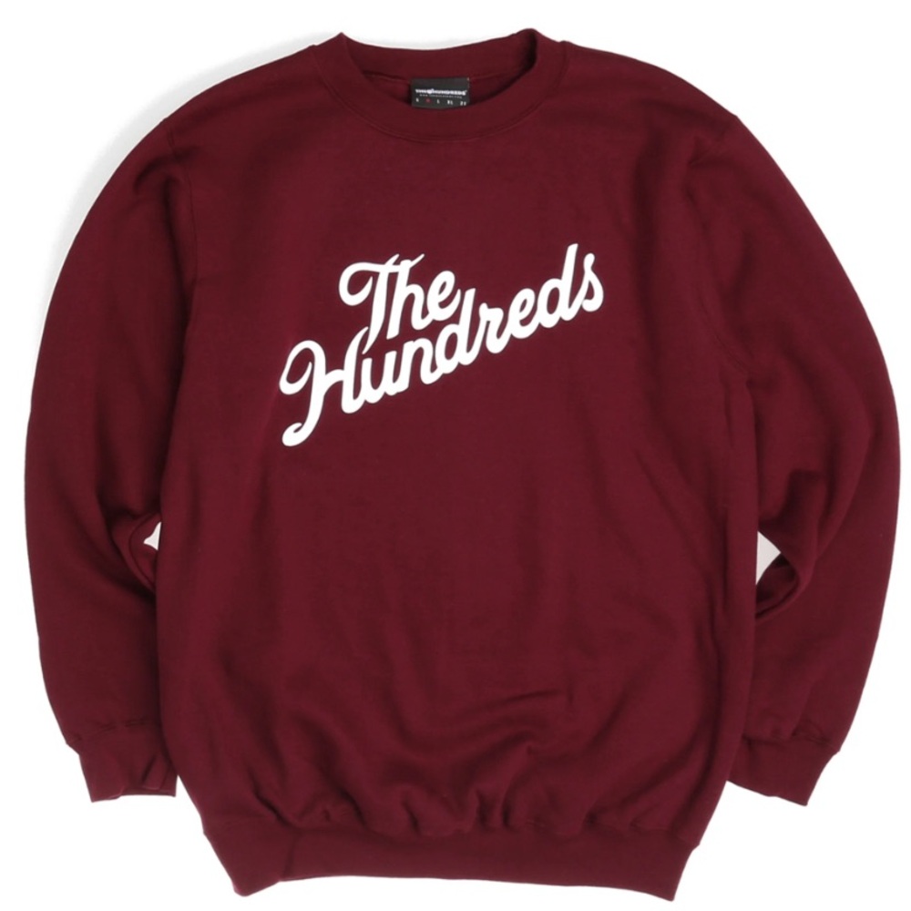 THE HUNDREDS FOREVER SLANT CREW - BURGUNDY MEDIUM